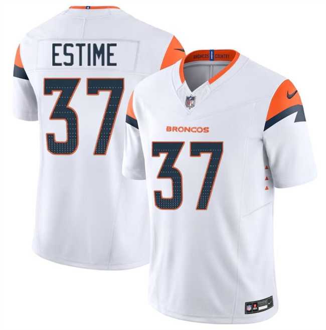 Men & Women & Youth Denver Broncos #37 Audric Estime White 2024 F.U.S.E. Vapor Limited Football Stitched Jersey->denver broncos->NFL Jersey
